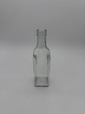 Vintage Clear Anchor Hocking Square Glass Bottle 8”